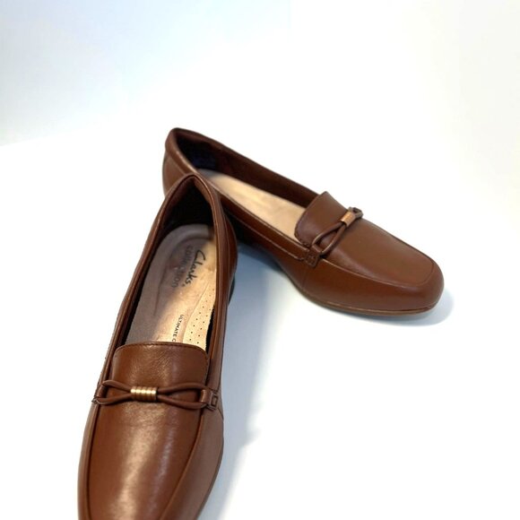 Clarks Collection Juliet Shine Women's Tan Leather Slip-On Loafers Size 6 - Picture 4 of 10